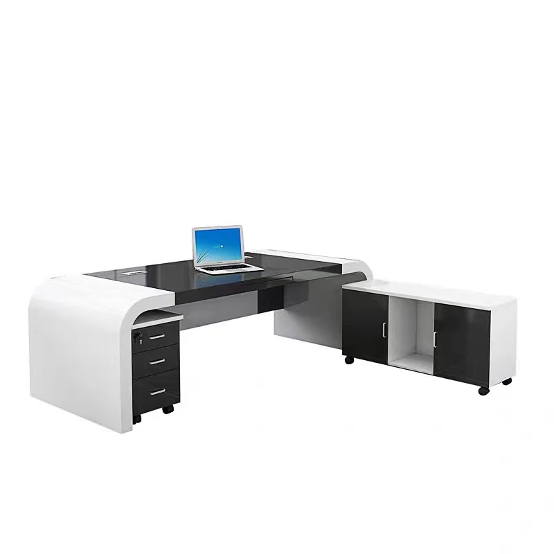 xx-Modern White Home Office Furniture Luxury Boss Manager Executive Office Desk Commercial Office Furniture^
