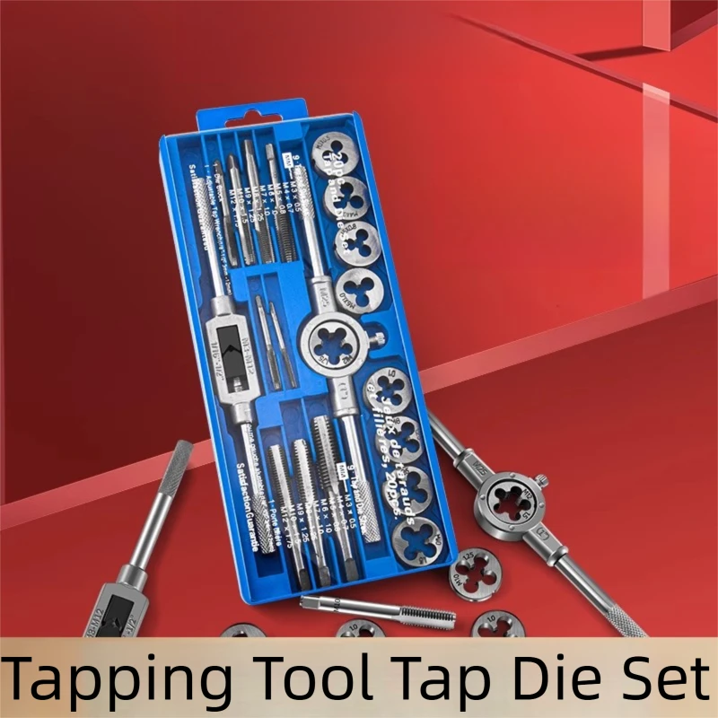 TG Hand Tap And Die Set with Handle for Thread Repair Rethreading Screws Combination Tool Kit Manual Socket Wrench Thread Repair
