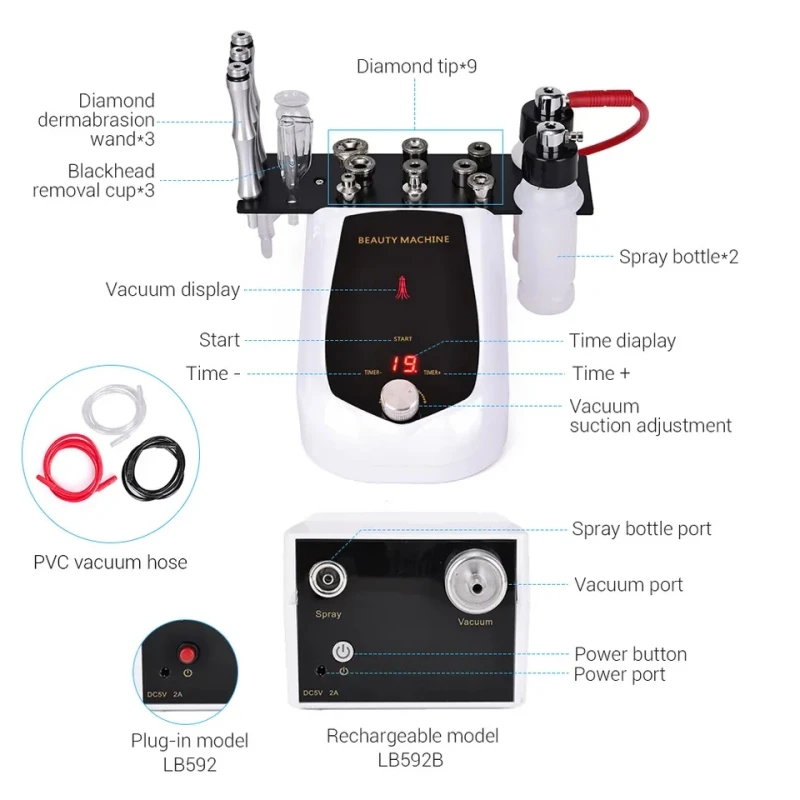 Professional Diamond Microdermabrasion Machine For Facial Peeling Skin Care Blackhead Removal Water Spray Exfoliation Machine