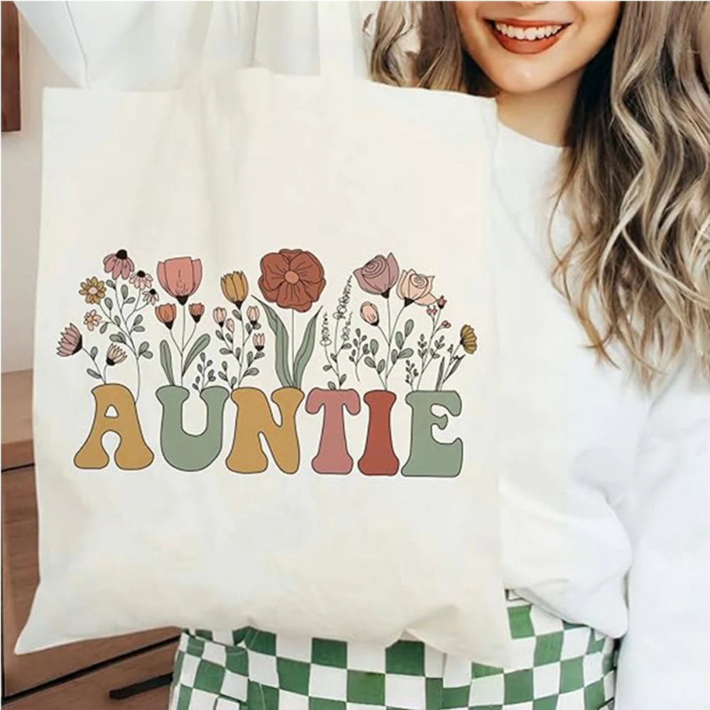 Teach Them Love Them Watch Them Grow Floral Canvas Tote Bag,Inspirational Teacher Gift, Shoulder Bag for School Work & Daily Use