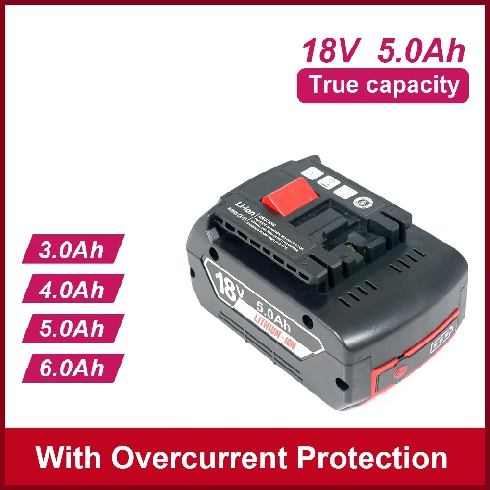 18650 لبوش 18 فولت 5Ah 6Ah بطارية أداة الطاقة القابلة لإعادة الشحن 18 فولت BAT618G 3601H61S BAT609 BAT618 BAT609G10607 2 336 091 2 607 336