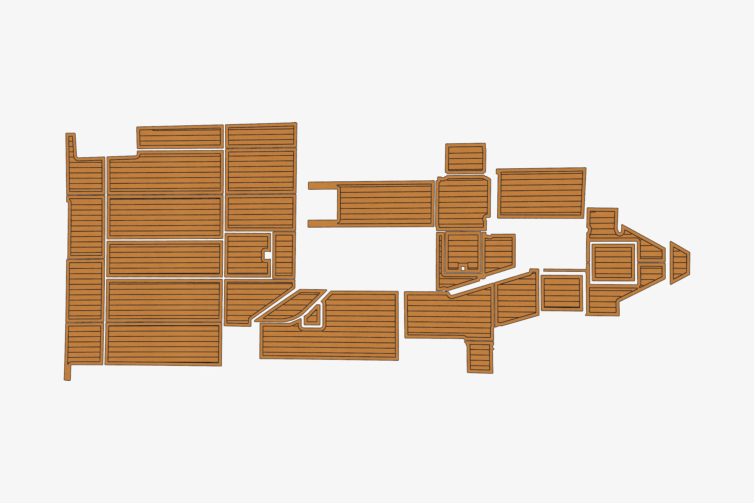 Marine Faux Teak EVA Non-Slip Mat - 1984 Bertram 46 Self-Adhesive 1/4