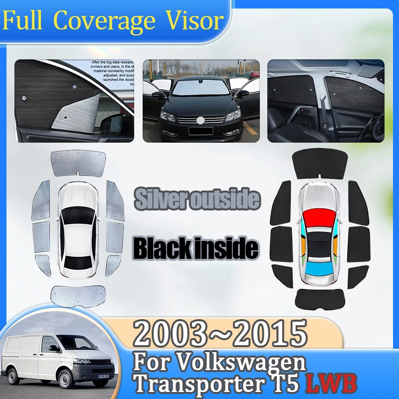 

For Volkswagen VW Transporter Caravelle Multivan Doubleback T5 LWB 2003~2015 2014 Sunshades Sun Visor Blocks UV Rays Accessories