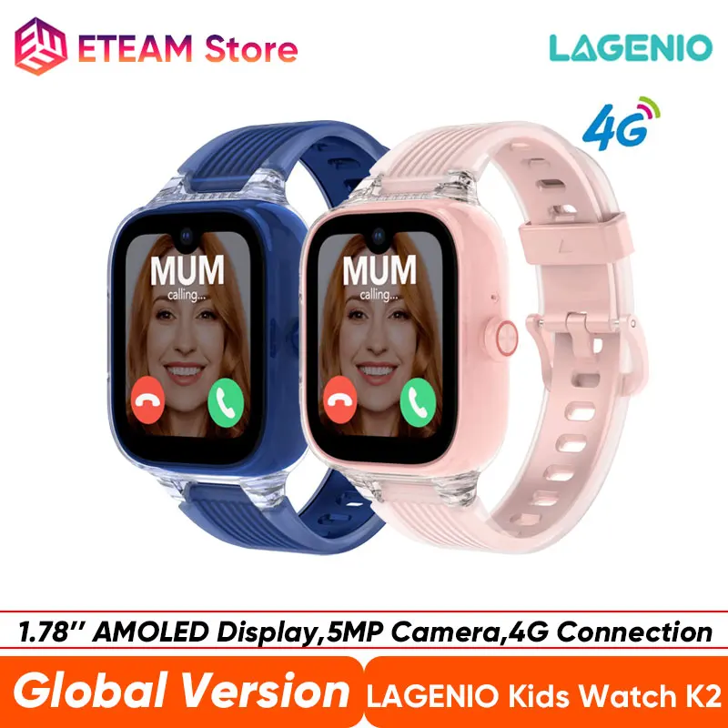 

LAGENIO 4G Детские часы K2 Смарт-часы GPS WIFI Видеозвонок SOS IP68 Водонепроницаемые детские умные часы Камера Монитор Трекер Местоположение