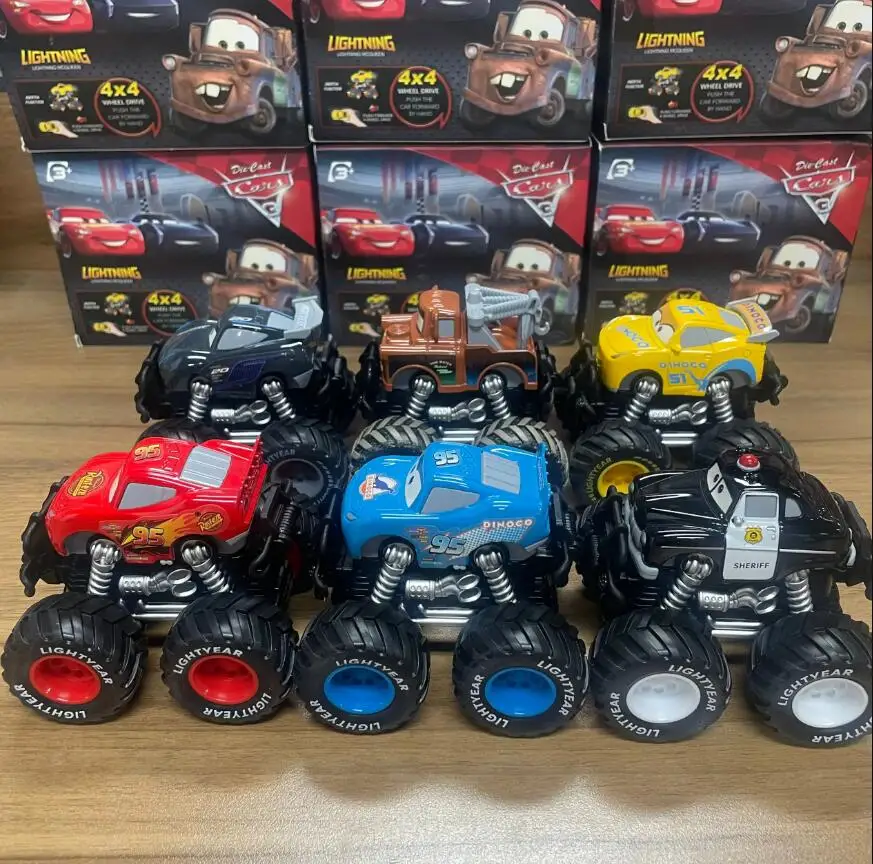 

Pixar Cars Big Wheel Offroad Metal Cars Lightning Mcqueen Sheriff Black Storm Jackson Cruz Mater Toys Children Xmas Gifts