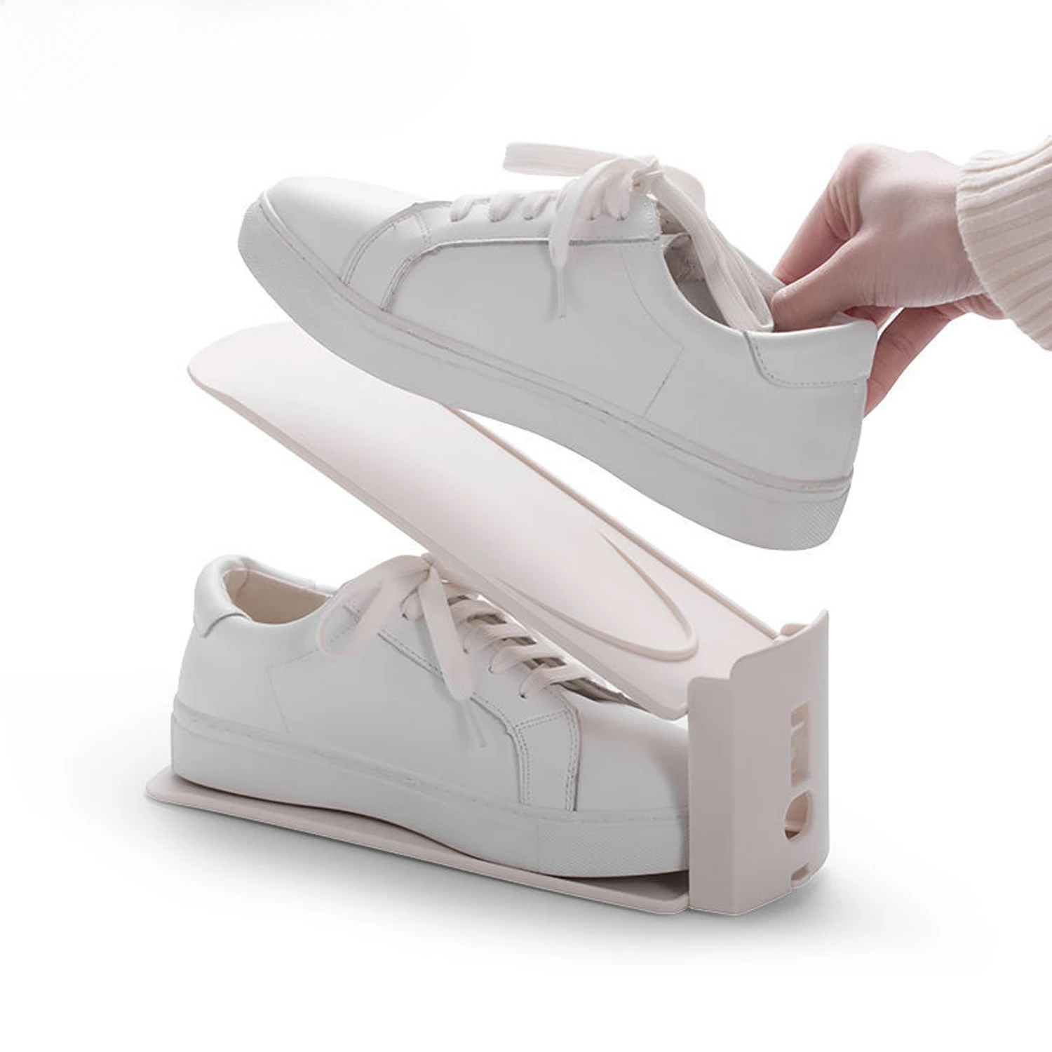 1/2/4 шт., штабелер для обуви, регулируемый органайзер для обуви, слоты для обуви, экономия места, двухъярусная стойка, держатель для организации шкафа, хит продаж