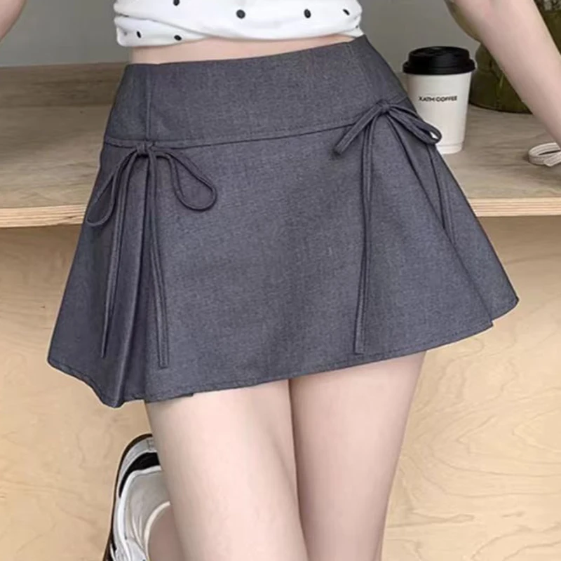 

Women's Pleated Mini Skirt Bow Front High Waisted Short Skirt Teen-girl MiniSkirt Gen Z Balletcore Y2K 00s Outfit