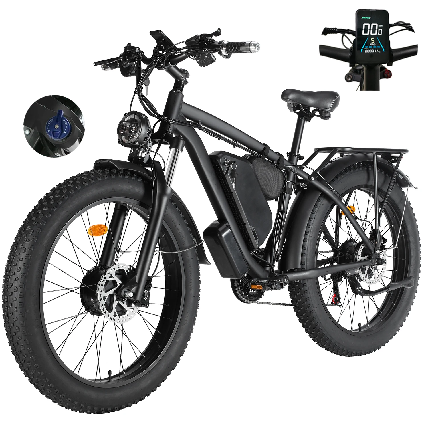 

US Warehouse Popular SMLRO XDC600 PLUS AWD Electric Bike 1000W 2000W 48V 26" Motor Bike Fat Tire Mountain Snow Bicycle Ebike