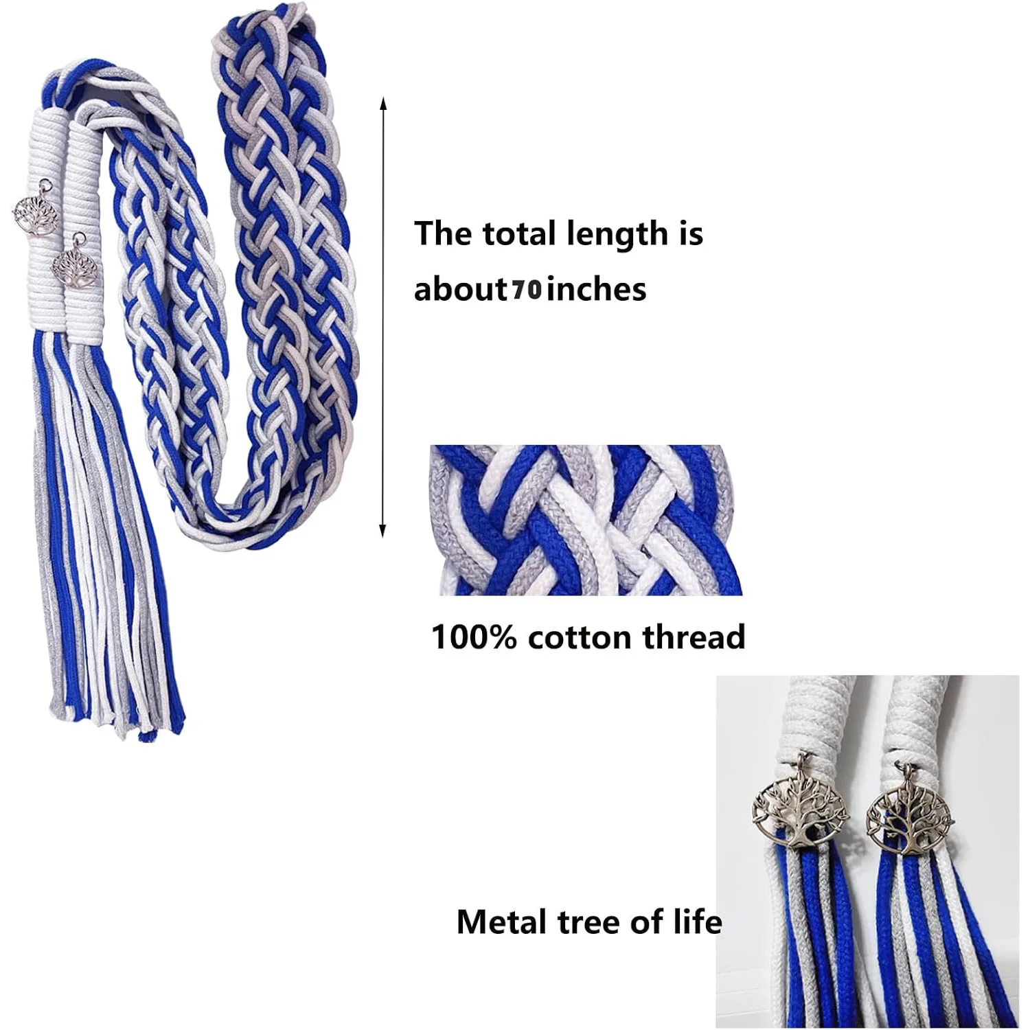 Handfasting Cord for Wedding in Natural Cotton Wedding Lasso Lazo para Boda，Lasso Wedding Cord Traditional Celtic Pattern 70in