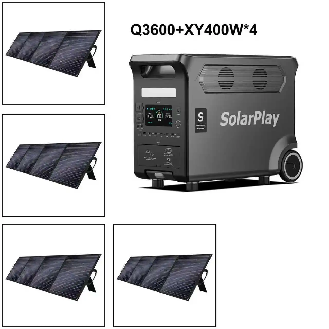 SOLARPLAY 3600W ポータブル電源 3840WH アウトドア発電機 折りたたみ