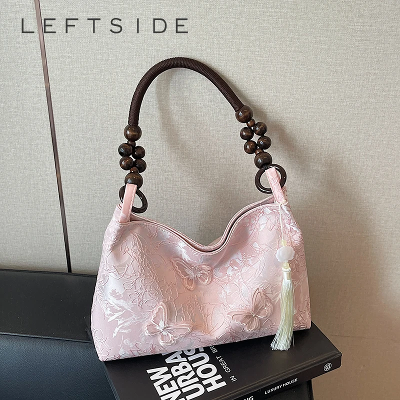 

LEFTSIDE Chinese Style Small Cloth Shoulder Bags for Women 2025 Summer New Trend Crossbody Bag Females ​Handbags and Purses