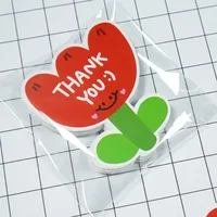 30pcs 6x7cm Thank You Cards Flower Shape Tags for DIY Holiday Display Small Shop Gifts Decoration Cards Labels Festival Gifts