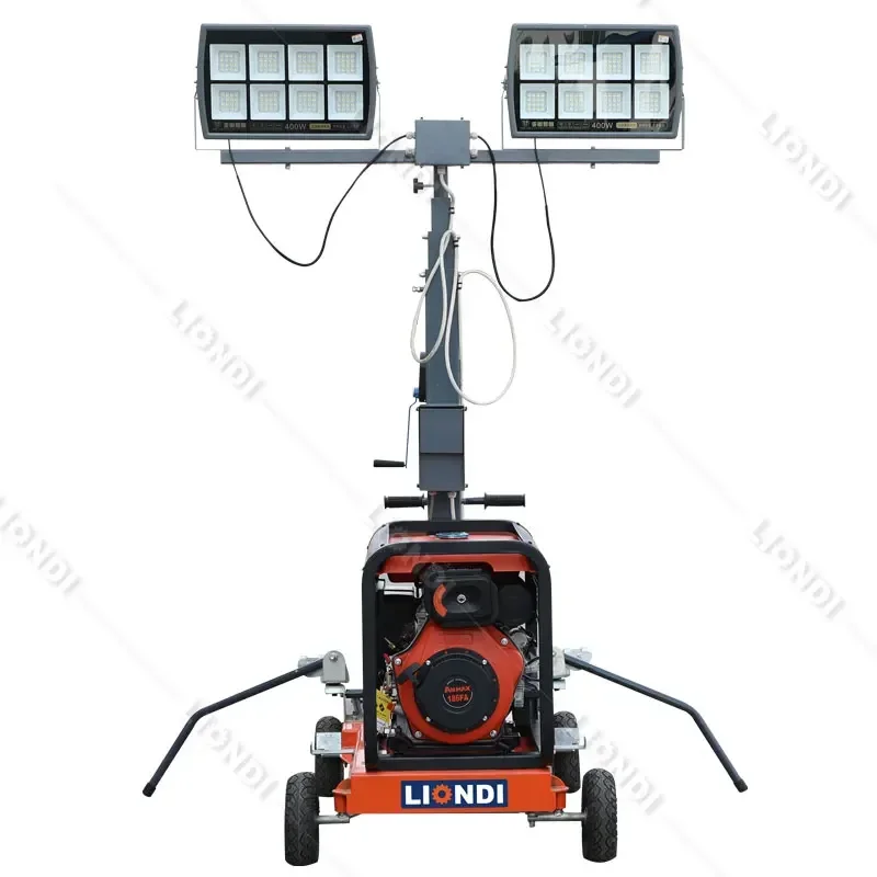 2026 Emergency relief motorized light tower road project repair floodlight 5m mobile light tower