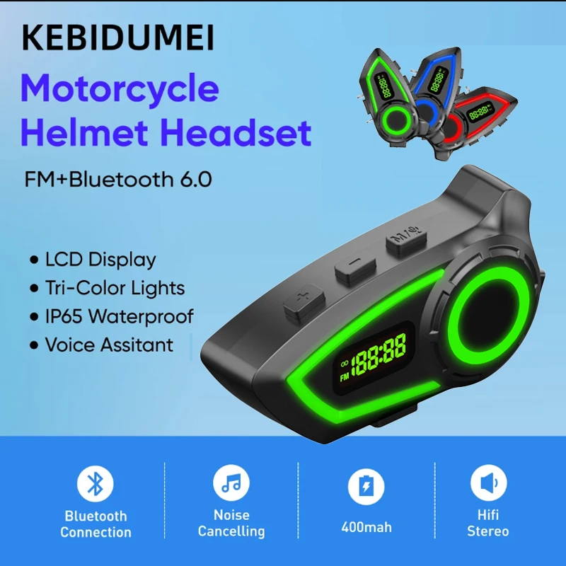 

KEBIDUMEI шлемы гарнитура Bluetooth 6.0 наушники водонепроницаемый музыкальный плеер наушники громкой связи FM радио аксессуары для мотоциклов