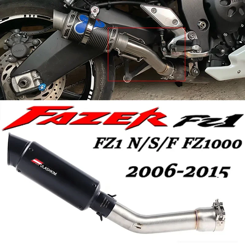 Motorcycle Slip On ForFZ1 N S F FZAER FZ1N FZ1000 ZX1000 2006-2015 Motorcycle Escape Muffler Exhaust Middle Link Pipe