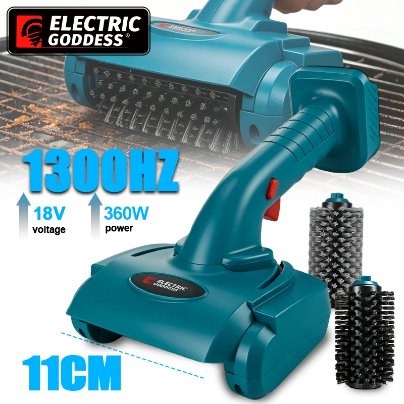 Electric Stainless Steel Roller Grill Cleaner Brush - Barbecue Cleaning Scrub Brush Grills Tools For Makita 18V Battery Pin