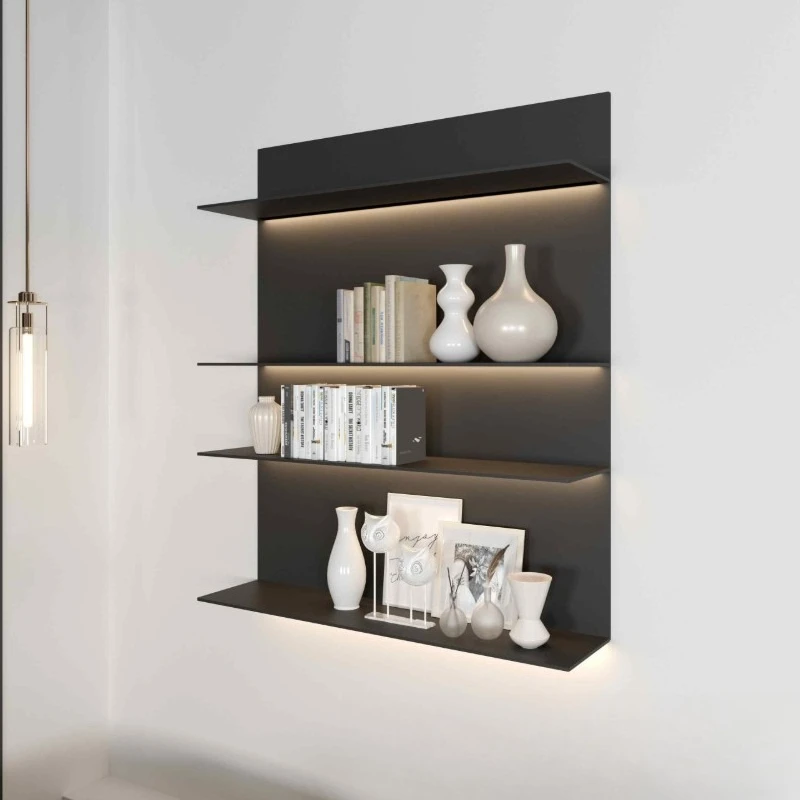 Luminous panel wall shelf bookshelf storage rack wall baffle living room laminate shelf