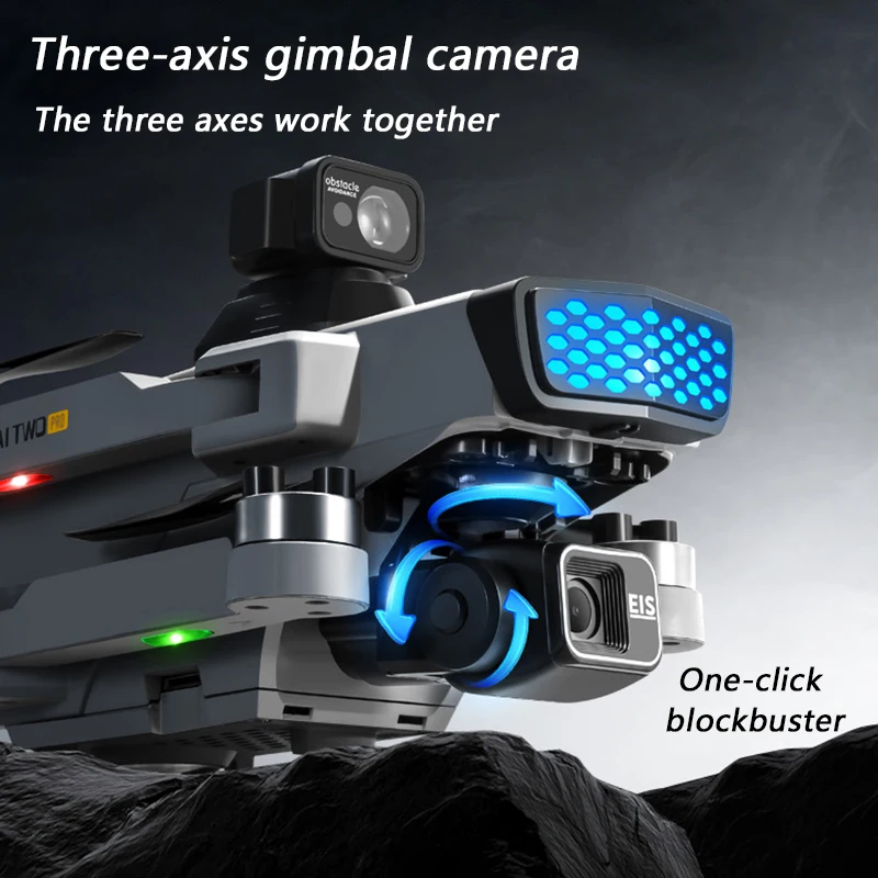 

KAI TWO PRO FPV Дрон 3-осевой TSB HD 4K Двойная камера GPS Предотвращение препятствий и стабилизация тремления Бесщеточный двигатель Квадрокоптер Дроны