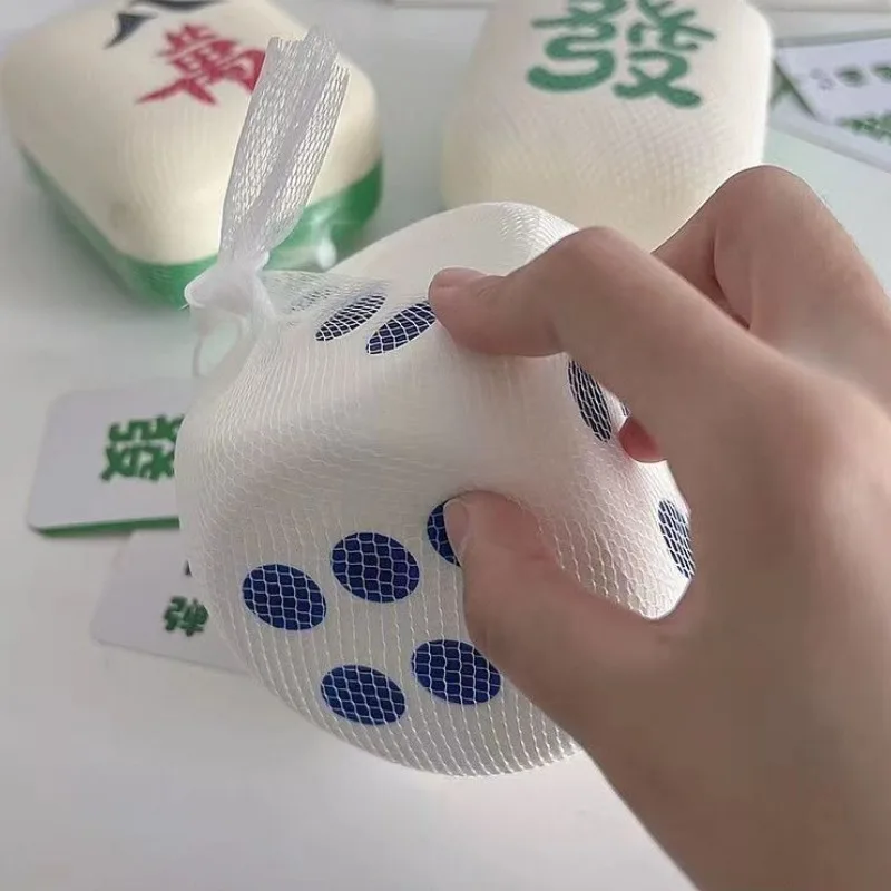 Jouet de décompression de pincement de dés de Mahjong chinois, rebond lent drôle, mentaires oriel du bout des doigts, instituts soulignés, jouets à presser, cadeau pour enfants et adultes