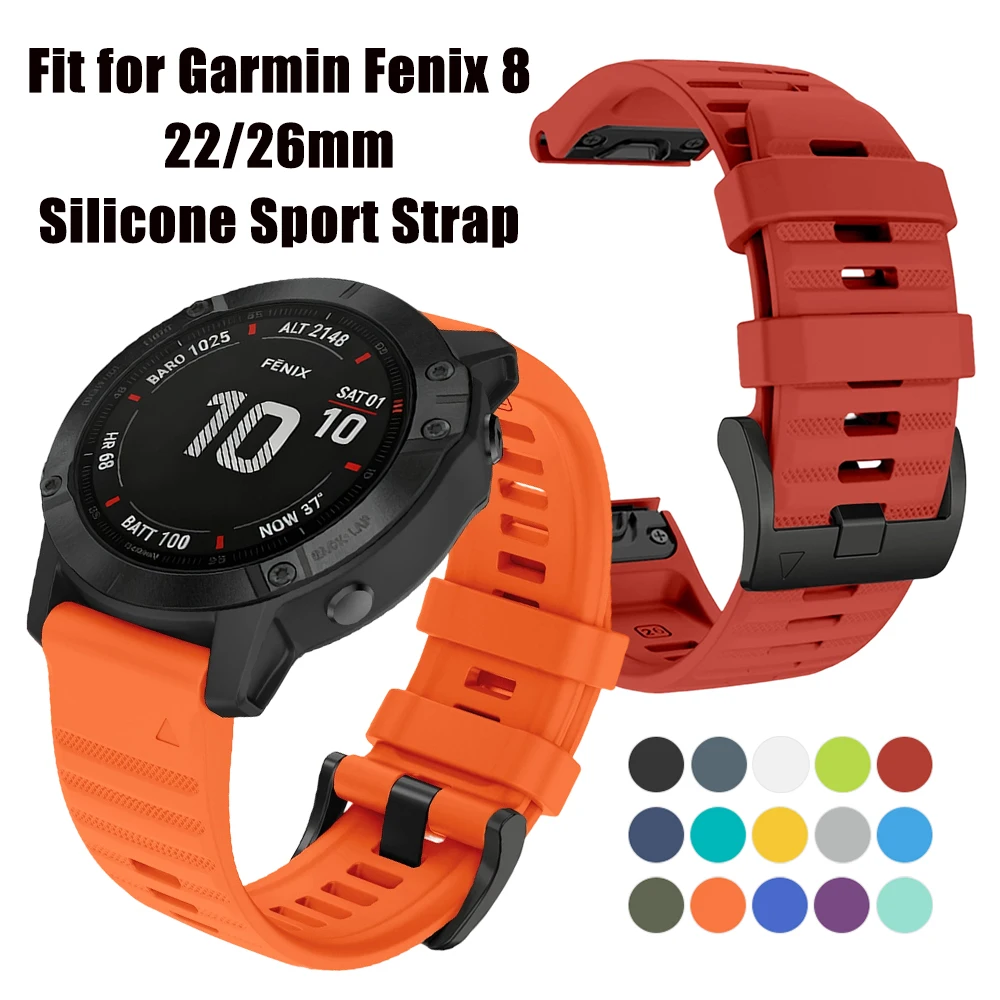 

Магнитный силиконовый ремешок для Garmin Fenix 8 47 мм 51 мм 7 7x 6 6X Pro 5X 5Plus 22/26 мм QuickFit браслет для браслета Gen 2/Descent Mk1