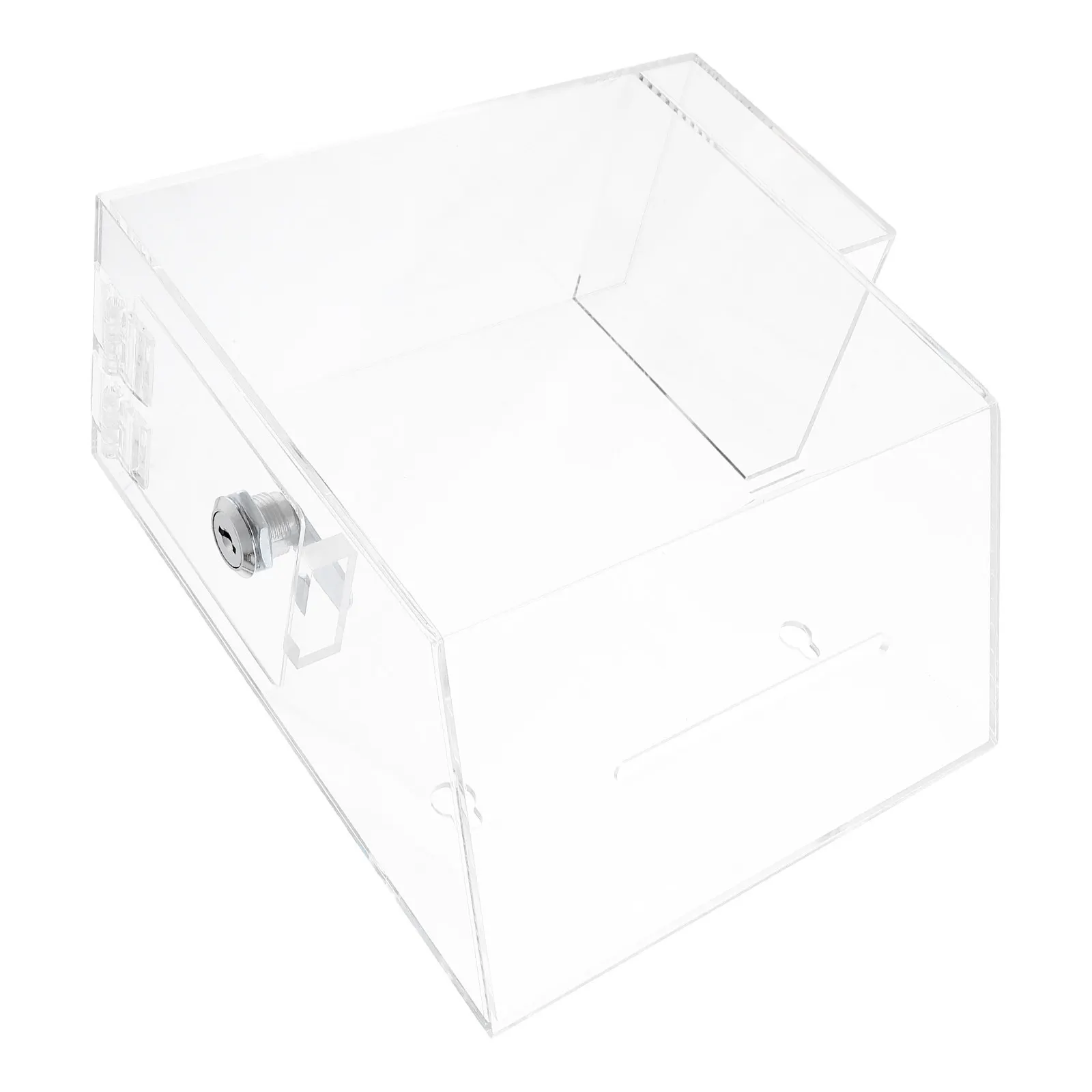 Boîte à dons transparente en acrylique avec serrure et fente, urne transparente pour collecte de fonds, charité et suggestions