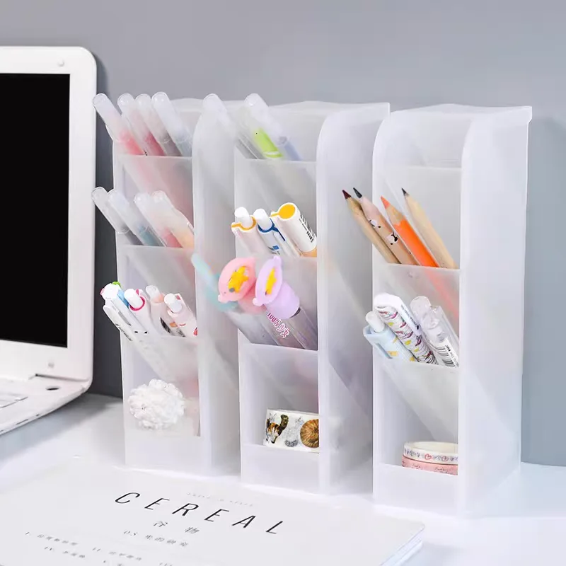 Pen Organizer Desk Organization Cute Desk Pencil Markers Cup Holder Storage Box Set Multi-Functional Stationary for Home Office