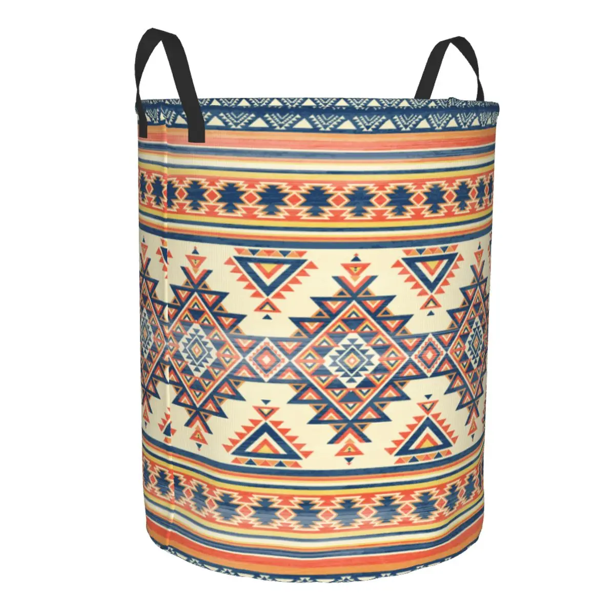 Custom Navajo Geometric Pattern Indian Print Ethnic Laundry Basket Foldable Toy Clothes Hamper Storage Bin for Kids Nursery