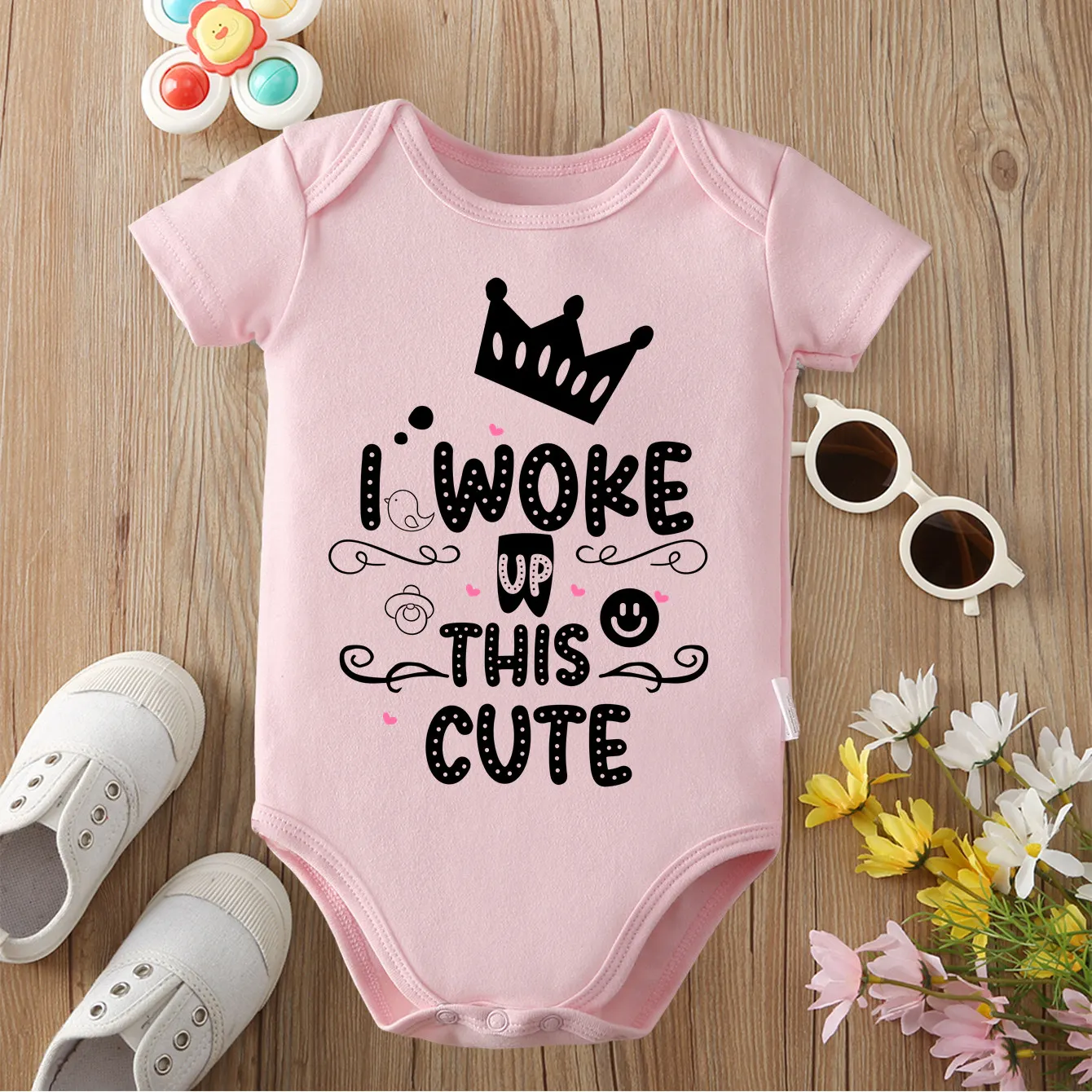 

MOM DAD Little Angel, ткань из чистого хлопка, удобный комбинезон с изысканным принтом для ребенка, комбинезон для новорожденных от 0 до 12 месяцев