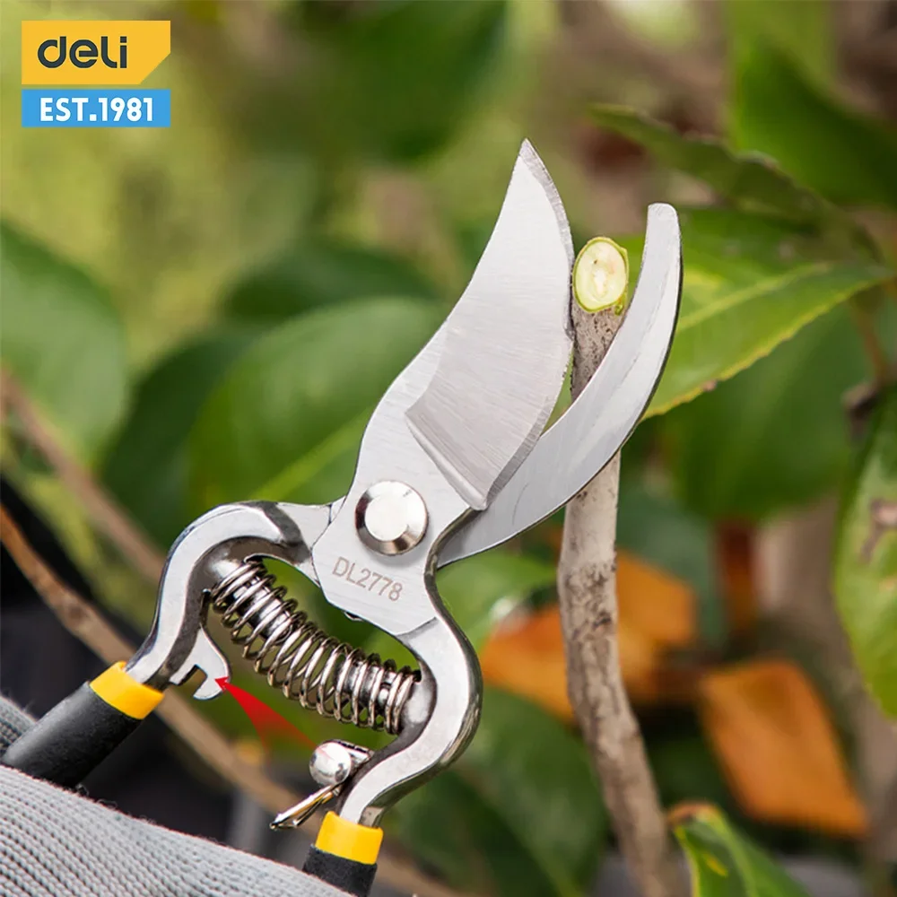 

DELI 8 Inch Garden Pruner Shears SK5 Blade Pruning Scissors for Bonsai Fruit Trees Flowers Branches Garden Horticulture Pruners