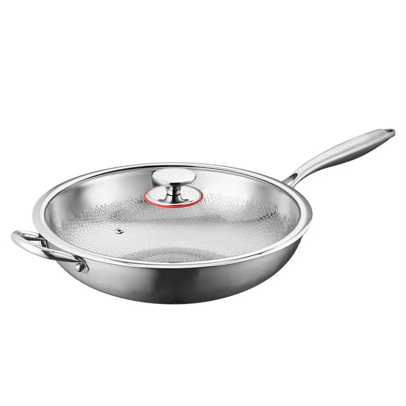 There are titanium wok、uncoated titanium wok、non-stick wok、fish scale hammer wok、titanium alloy household.