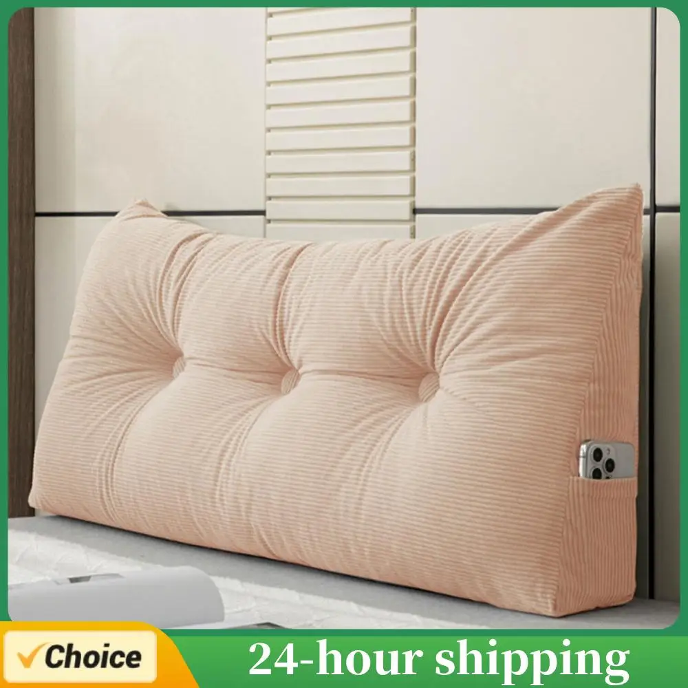 

Headboard Cushion Triangular Long Pillow w/ Filler Reading Large Backrest Support Wedge Comfort Rest Waist Pillow for Bed Sofa