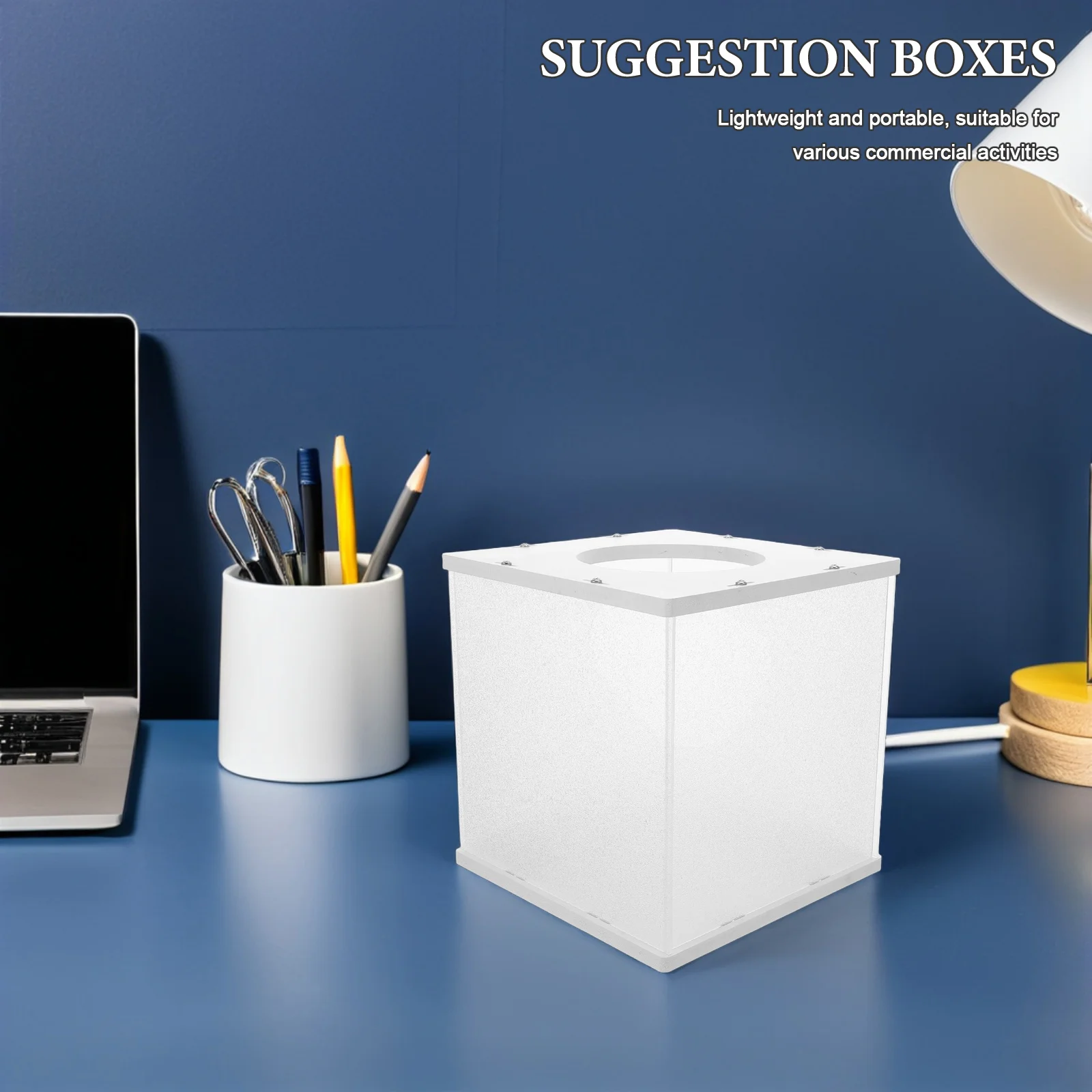 กล่องอะคริลิคใสทรงสี่เหลี่ยมขนาด 20 ซม. สำหรับการระดมทุน การลงคะแนน การกิจกรรมการกุศล การแข่งขัน  ใส่ตั๋ว จับสลาก