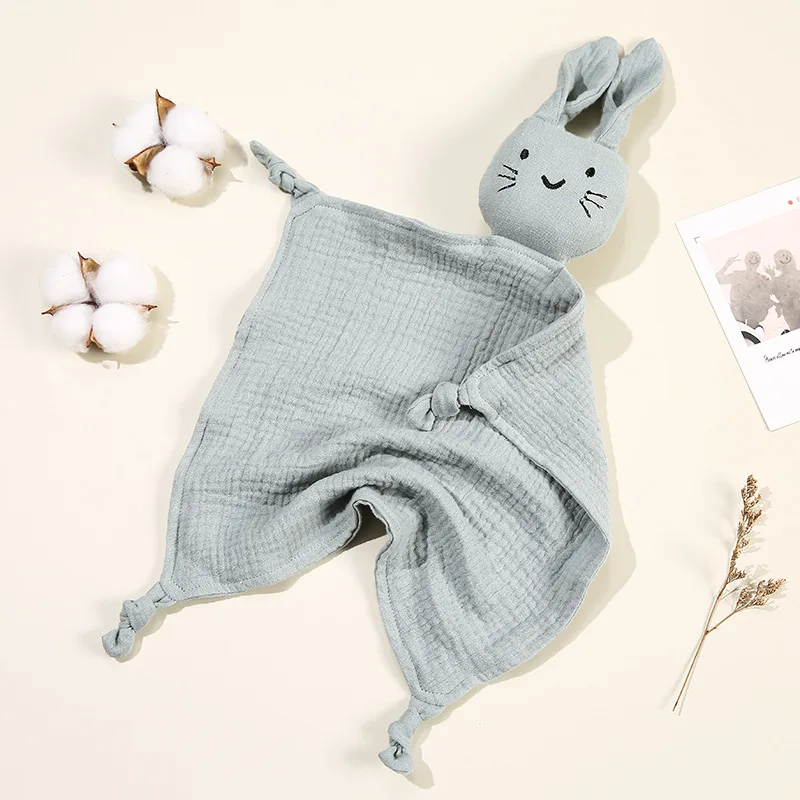 Baby Cotton Muslin Comforter Blanket Soft Newborn Sleeping Dolls Cute Cat Kids Sleep Toy Soothe Appease Towel Bibs Saliva Towel