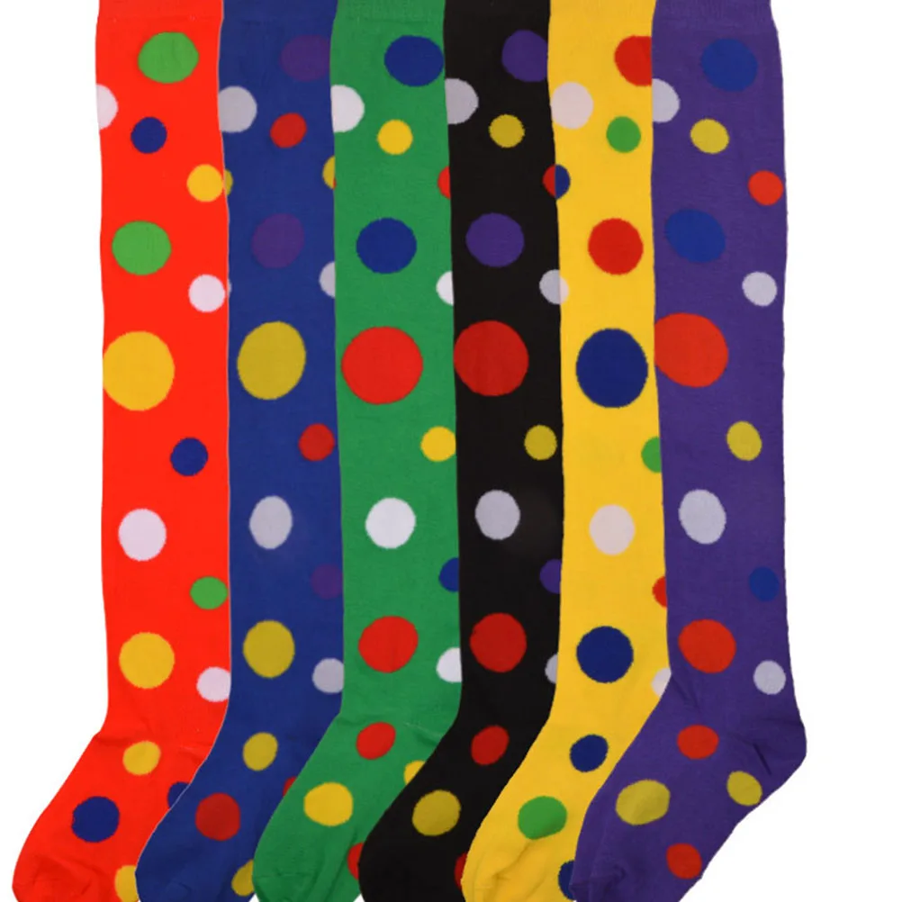 

1 Pair Clown Over The Knee Socks Elastic Anti Slip Bright Colorful Party Cosplay Dance Costume Dress Stockings For Women Kids