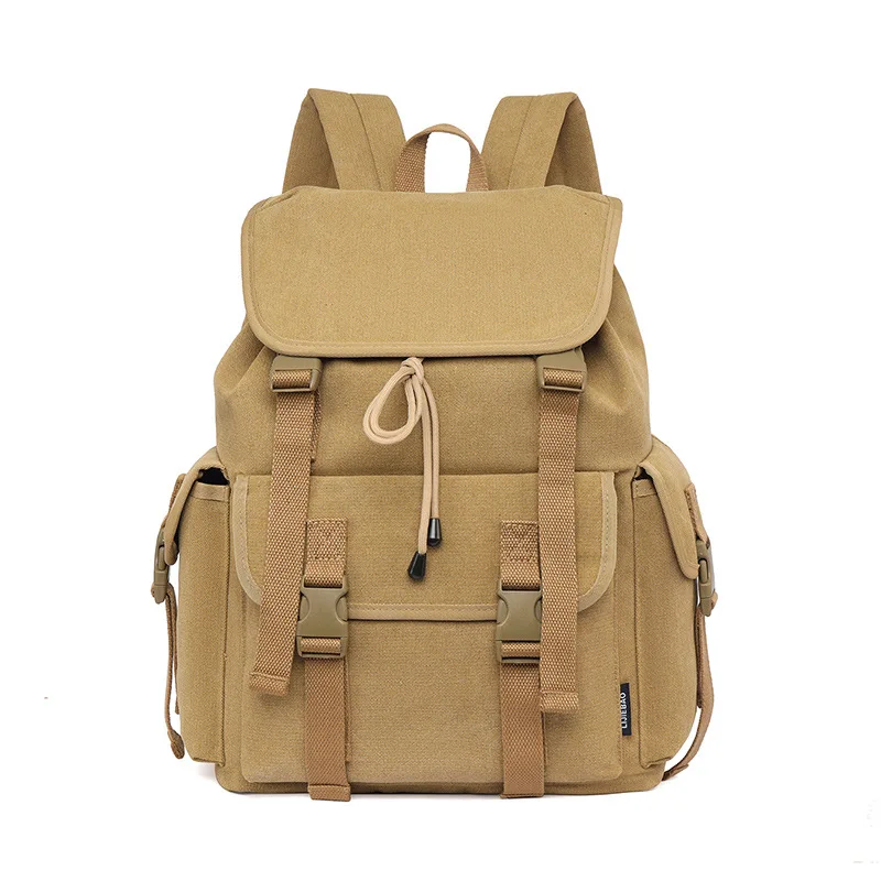 

Trendy Unisex Drawstring Backpack - Large Capacity Canvas Multi-Pocket Rucksack for Outdoor, Travel, School & Casual Daily Use,