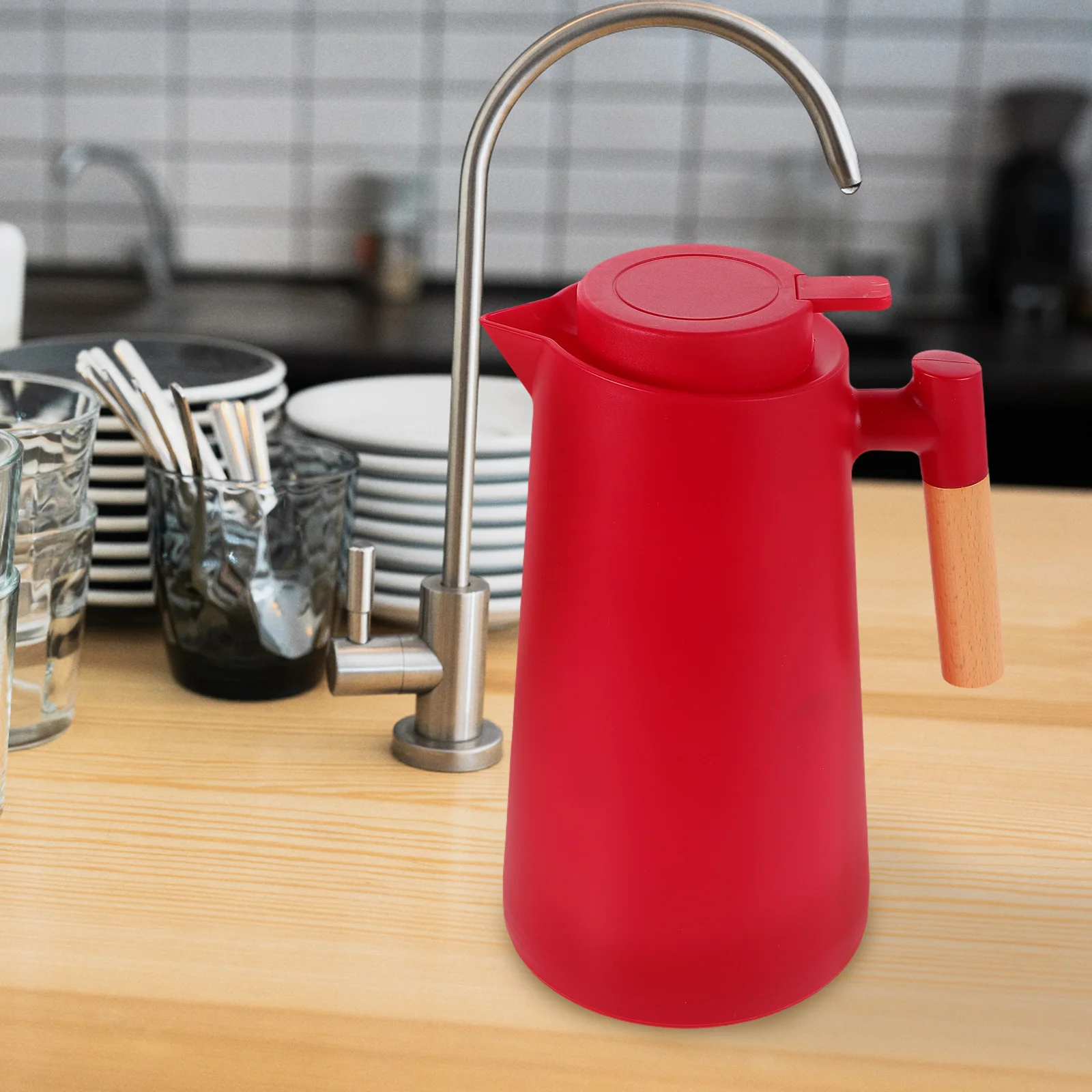 

Insulated Tea Flask 34 Oz 1L Thermal Carafe Large Capacity Coffee Server Nordic Design for Home Office Outdoor Use Hot Beverage