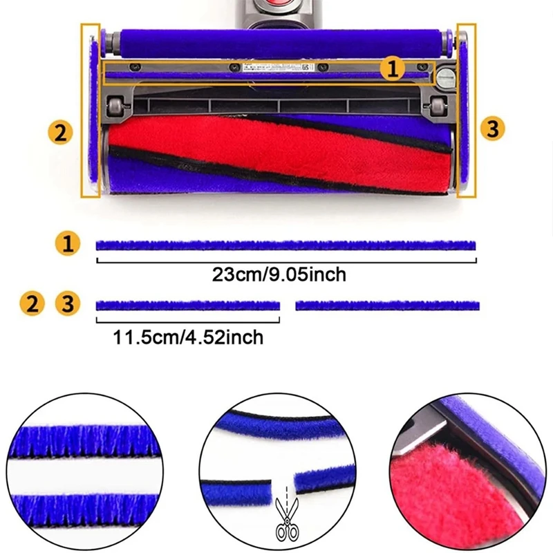 Мягкие плюшевые полоски, трубчатый шланг для Dyson V6 V7 V8 V10 V12 V15 DC58 DC59 DC62 DC72 DC74, аксессуары для пылесоса