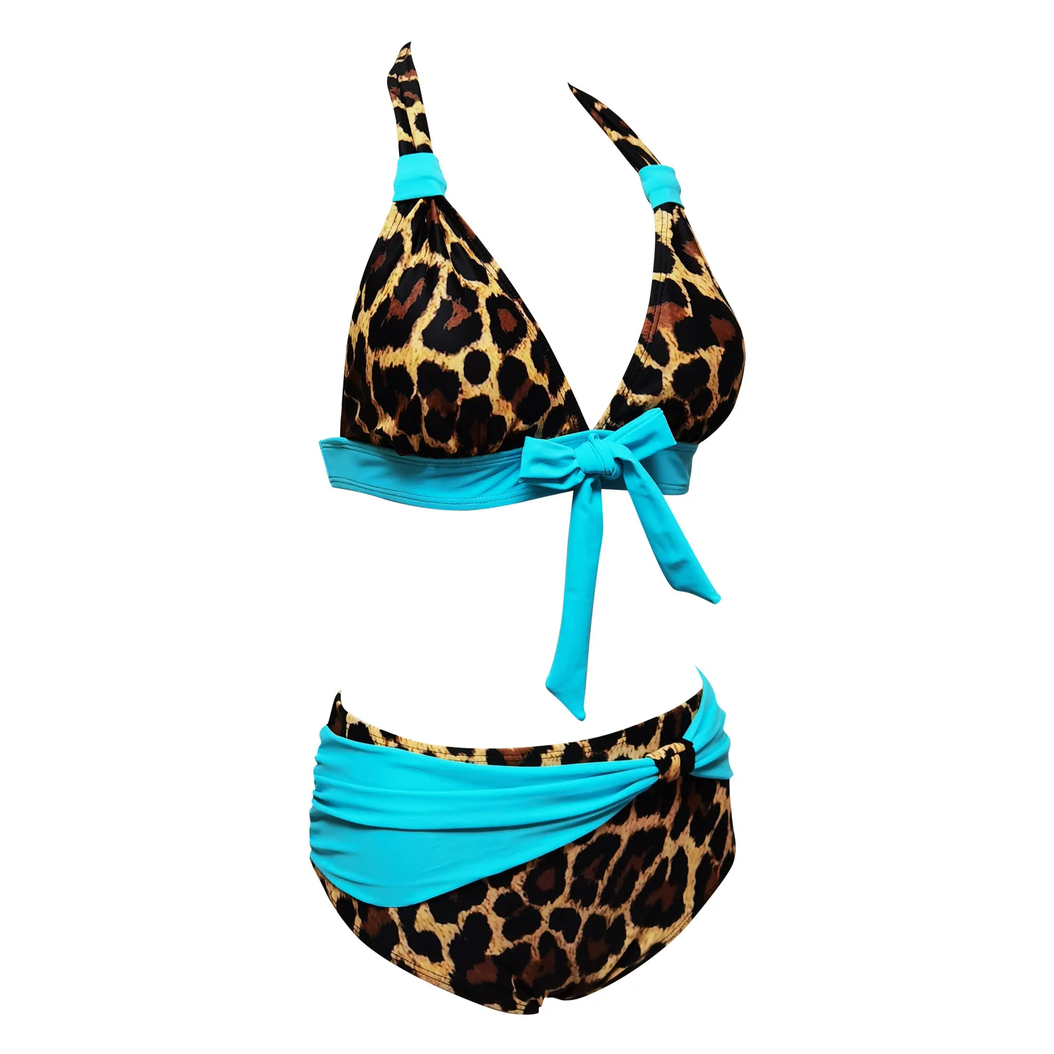 DEKA Women Two Pieces Tankini High Waist Bikini Set Plus Size Swimsuit Female Leopard Swimwear Bathing Suit Beachwear Monokini