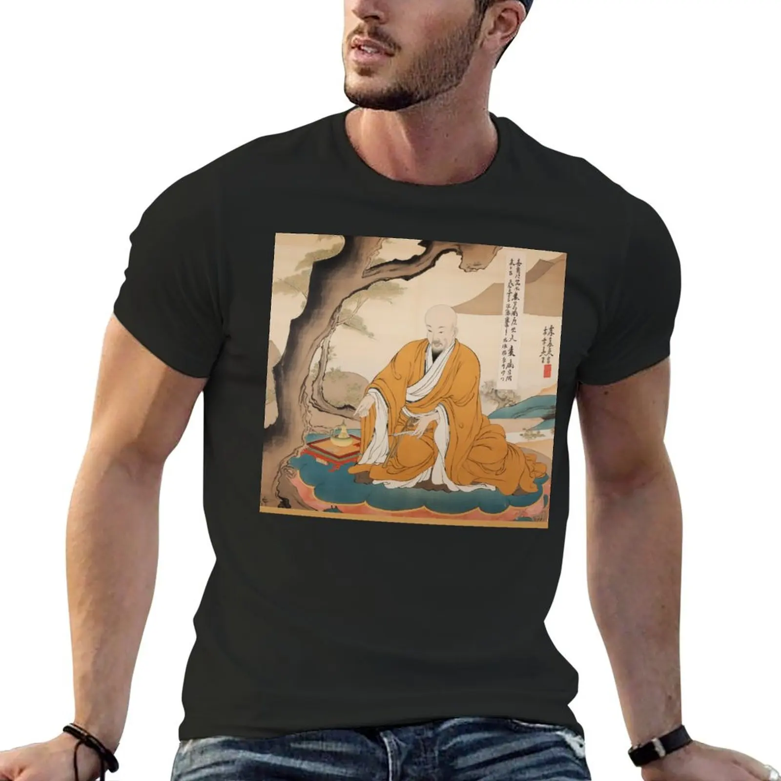 

Dogen Zenji drawing T-shirt plain Aesthetic clothing tops Blouse Men's clothing