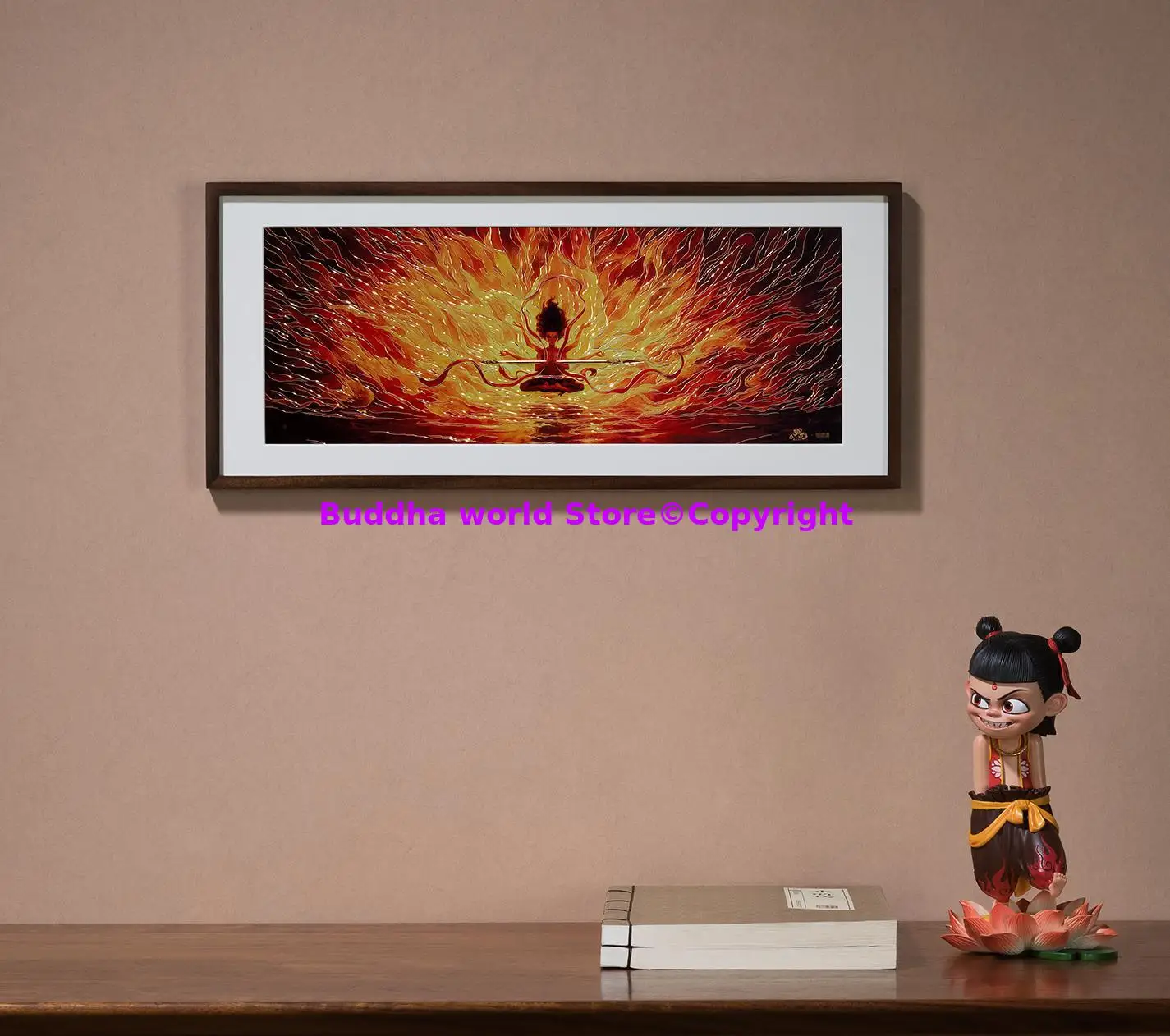 Limited POP Ne zha Figurine high-end luxury Copper sculpture art Home boss office Fancy decorative Figure Birthday Gift