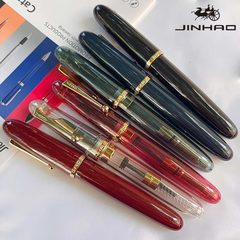 Luxus JinHao 9019 Dadao Brunnen Stift Acryl Transparent Spin Stift 40 MM Feder Schreibwaren Büro Schule Liefert Schreiben Stifte – Detail 3