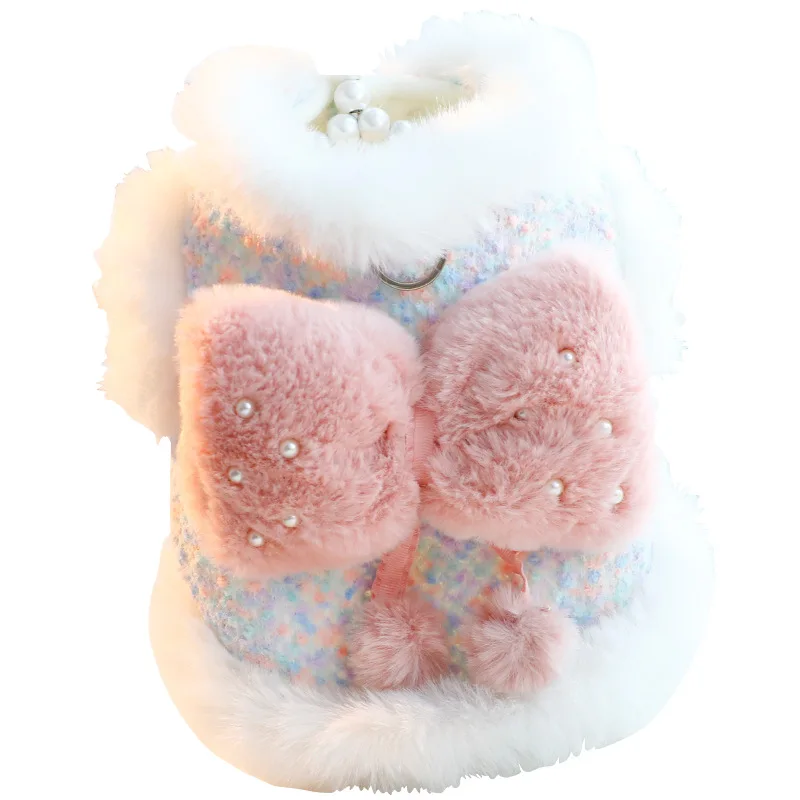 Dog clothes Warm Pet Princess Winter Dog Costume bow Vest Jacket or Small Medium Large Dogs Chihuahua Bulldog