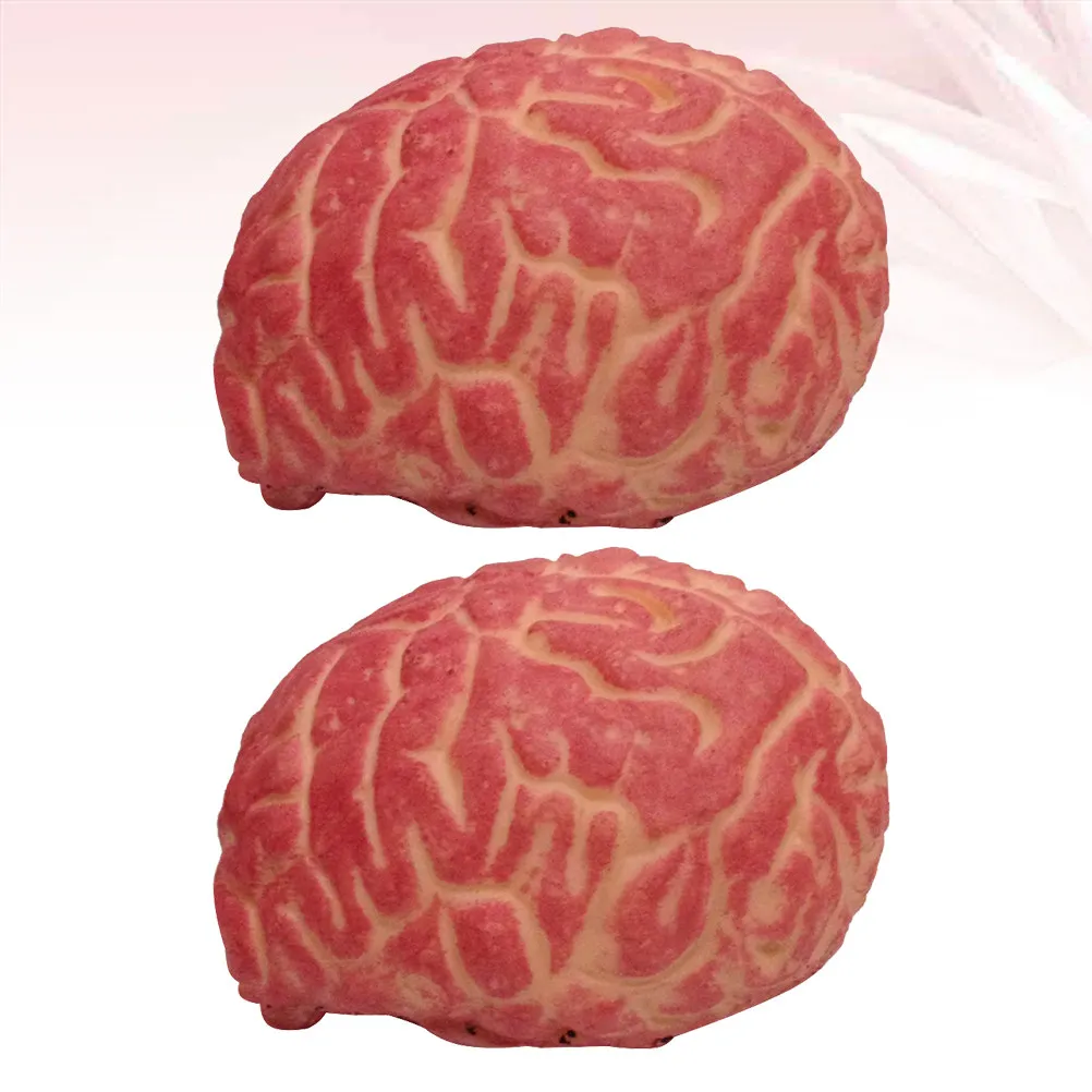

2pcs Horror Decoration Props Realistic Bloody Brain Simulation For Halloween Party Haunted House Theater Yard Decor Scary Organ