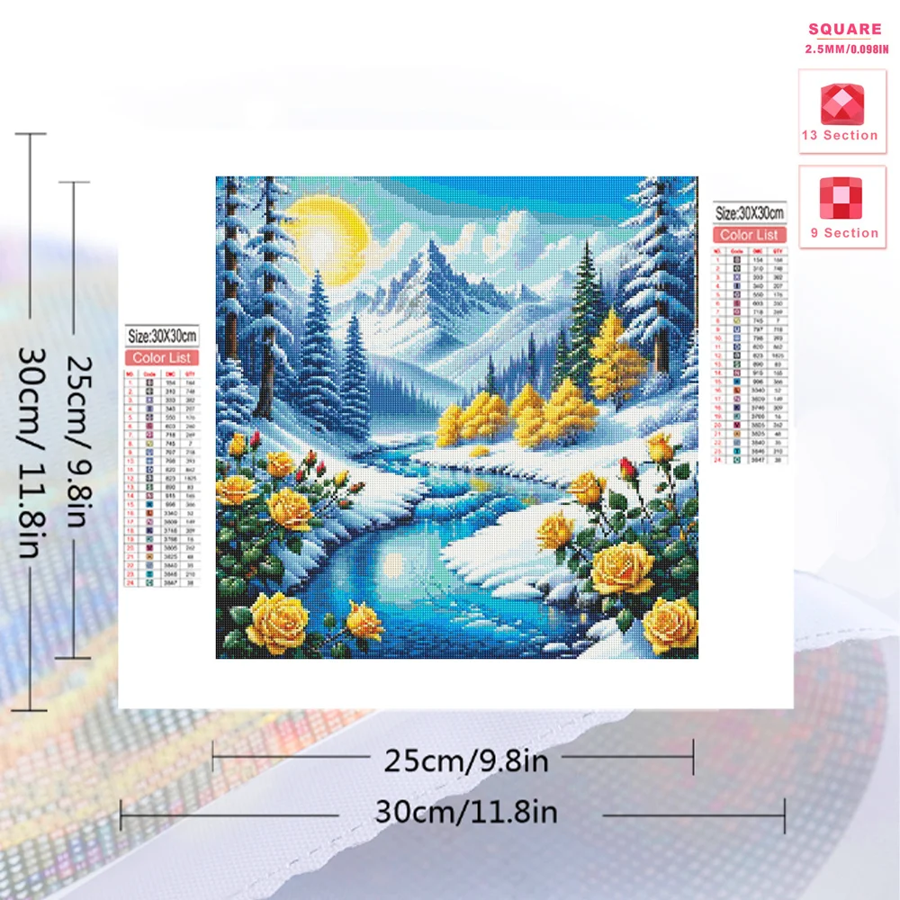 Evershine River Diamond Painting Landscape New Arrival Mosaic Flower Rhinestones Picture Mountain Embroidery Winter Wall Art