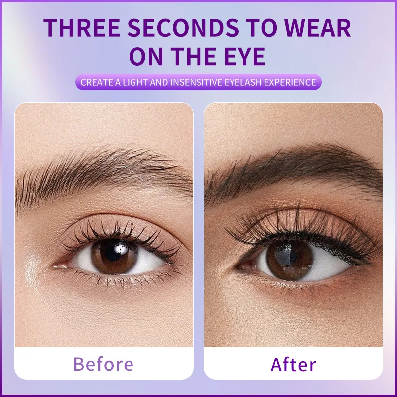 Heißer Verkauf magnetisches falsches Wimpern-Set, leichter kleiner Teufel, ein Paar kleberfreie Supernatural-Nerzhaarimitation
