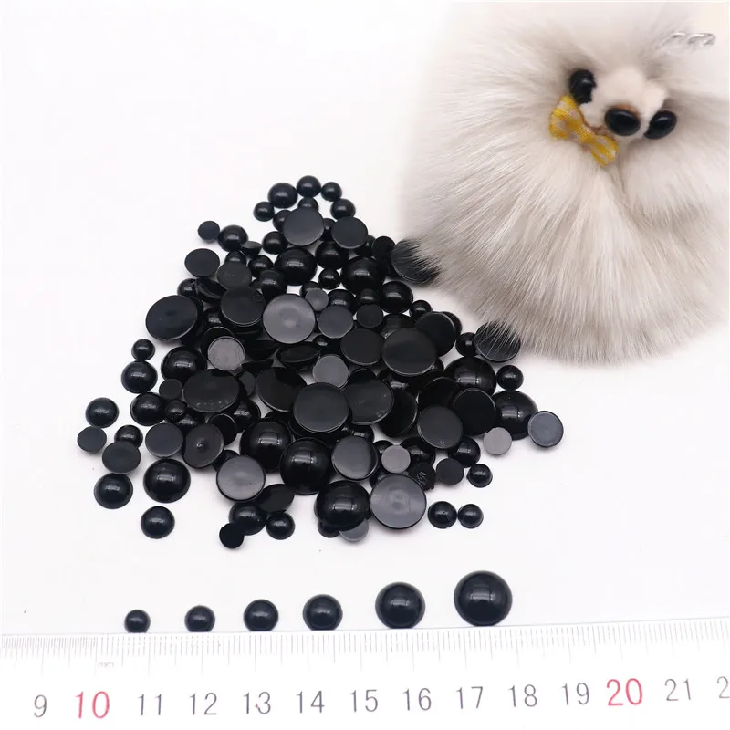 Round Flat Black Eye Plastic Safety Eyes 5mm 6mm 8mm 10mm 12mm for Dolls Making Doll Toys Teddy Bear Eyes Doll Eyes Accessories