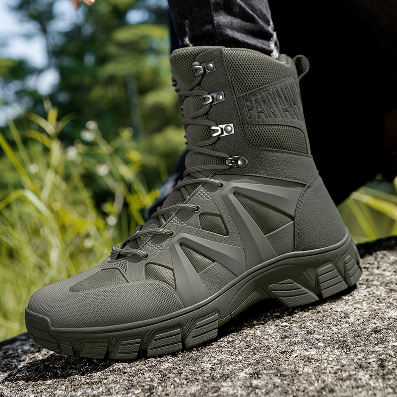 

Outdoor Hiking Boots Men's Lace Up Breathable Training Tactical Hiking Desert Boots Plus Size Men Shoes Sneaker Botas Masculinas