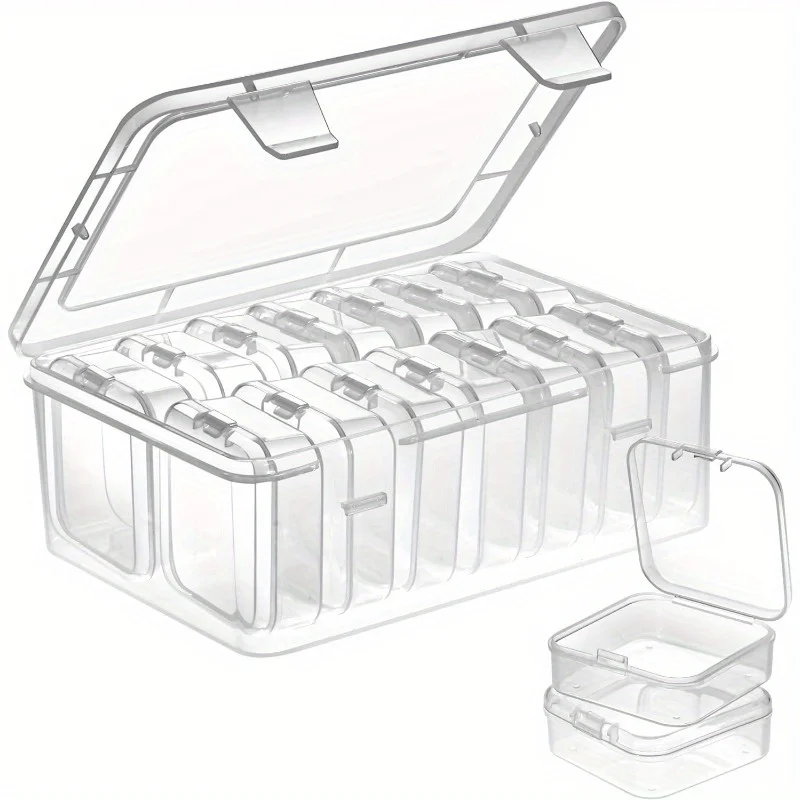 

1 Set Stylish Clear Plastic Jewellery Organiser Pill Box - Compact for Jewellery, Pills, Nails, Hair Accessories, Beads and Cra