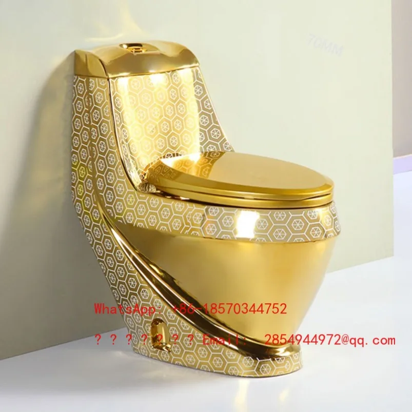 Bathroom European New Golden Toilet Creative Personality Light Luxury Bathroom Color Gold Toilet 4815