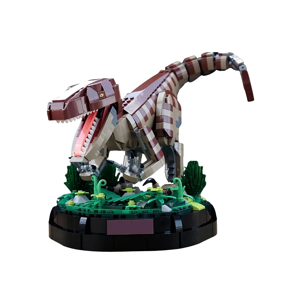 Bloques de construcción de Velociraptor jurásico, Kit de modelos de dinosaurios del mundo, tiranosaurio MOC, T. rex, Rampage 75936, juguete de ladrillos, regalo para niños